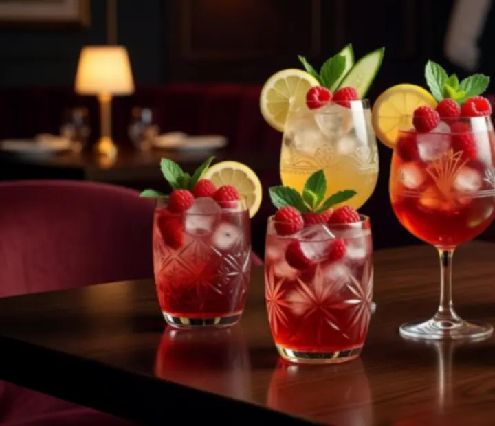 Alkoholmentes koktélok, limonádék és gyümölcslevek elegáns tálalásban a City Program Hub lounge-ban