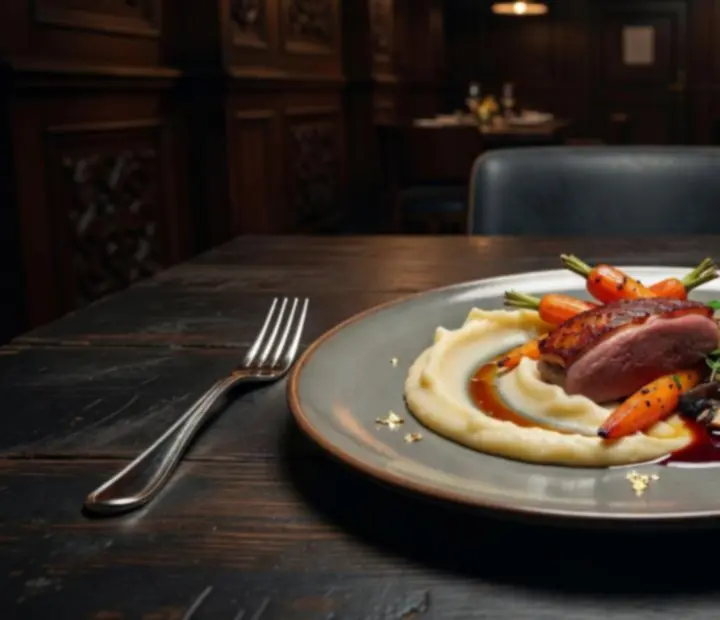 Elegánsan tálalt gourmet fogás a City Program Hub éttermében