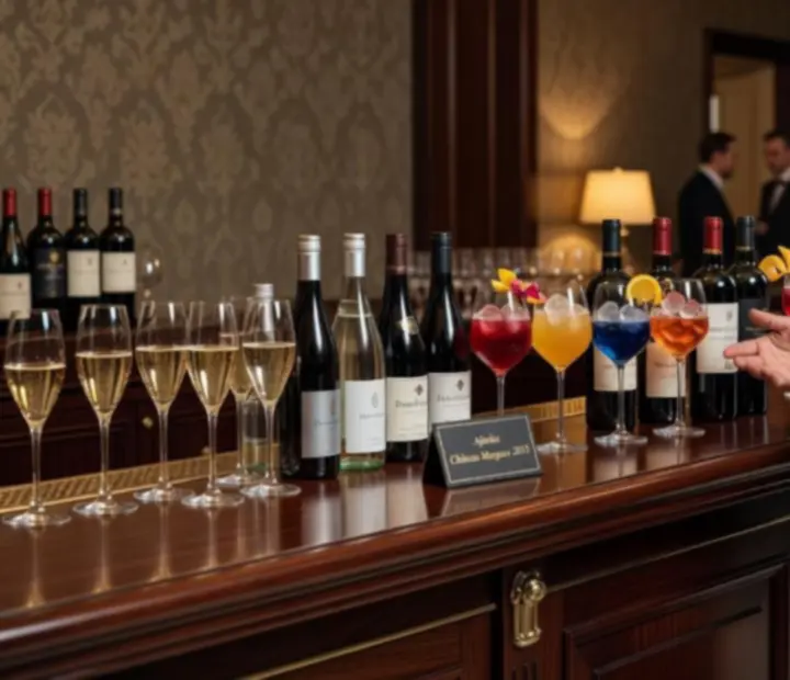 Prémium champagne és bárpult elegáns poharakkal egy privát rendezvényen