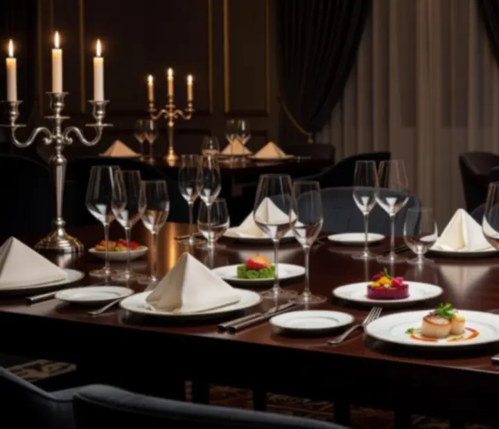 Degusztációs menü elegáns terítéssel a City Program Hub éttermében