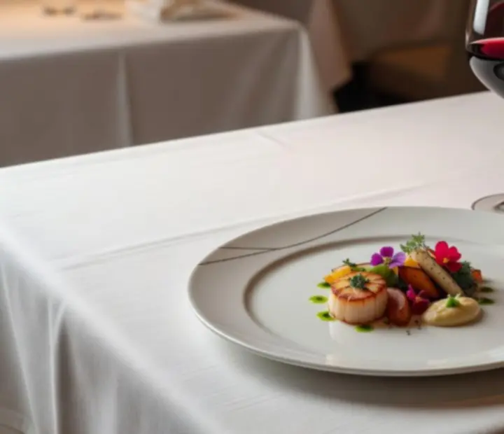 Gourmet üzleti menü elegáns tálalásban egy céges vacsorán